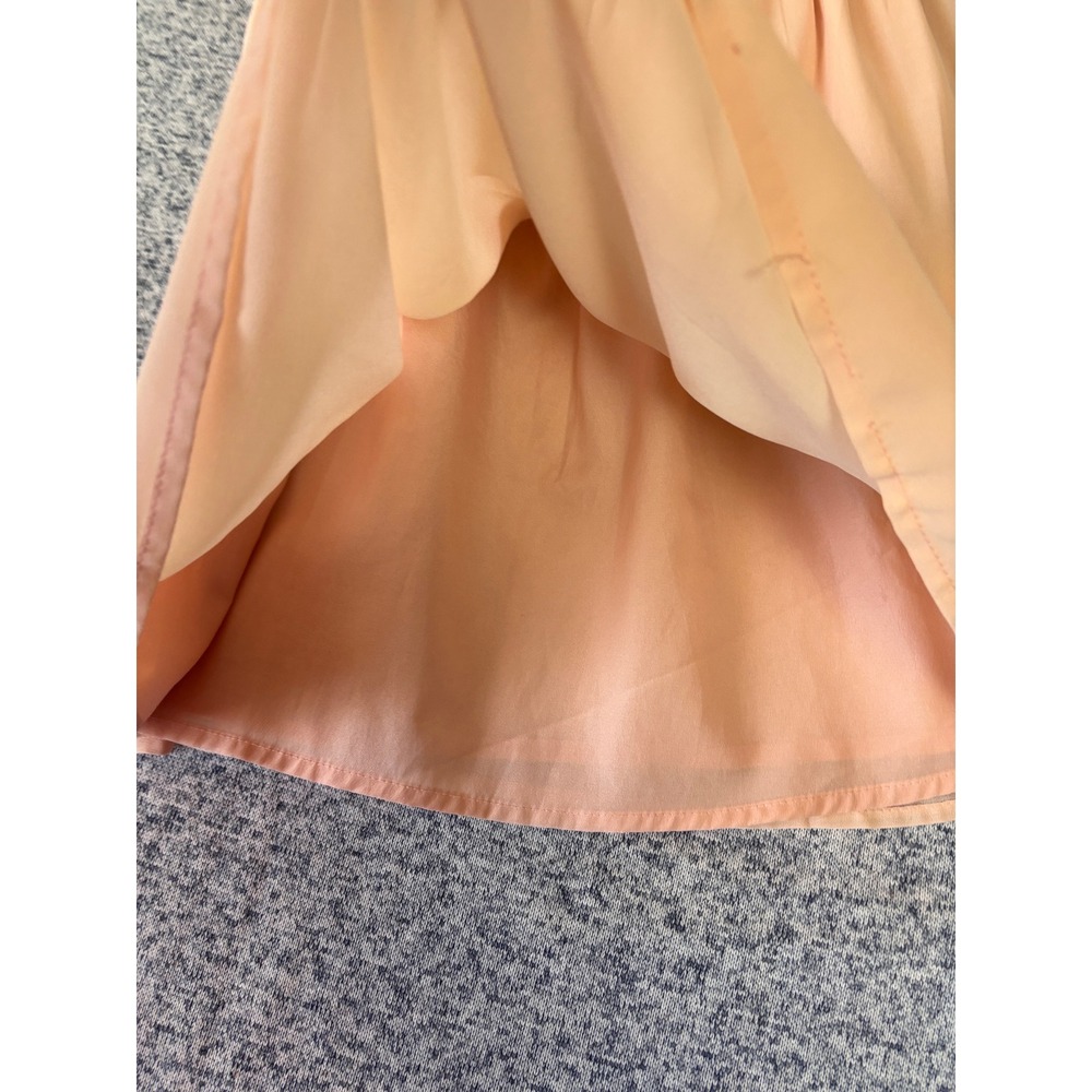Forever 21 Mini Dress Women Small Peach Pink Beaded Neck Surplice Chiffon - Picture 8 of 8